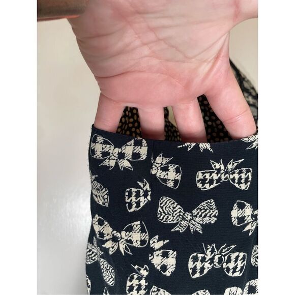 Vintage ROMEO ROMEO black & white Bow print Maxi Dress Size L - Picture 6 of 16